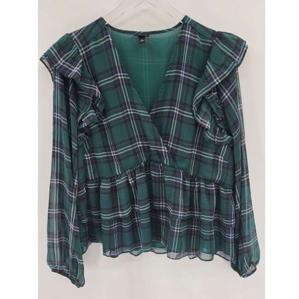Plaid Green Women's Top